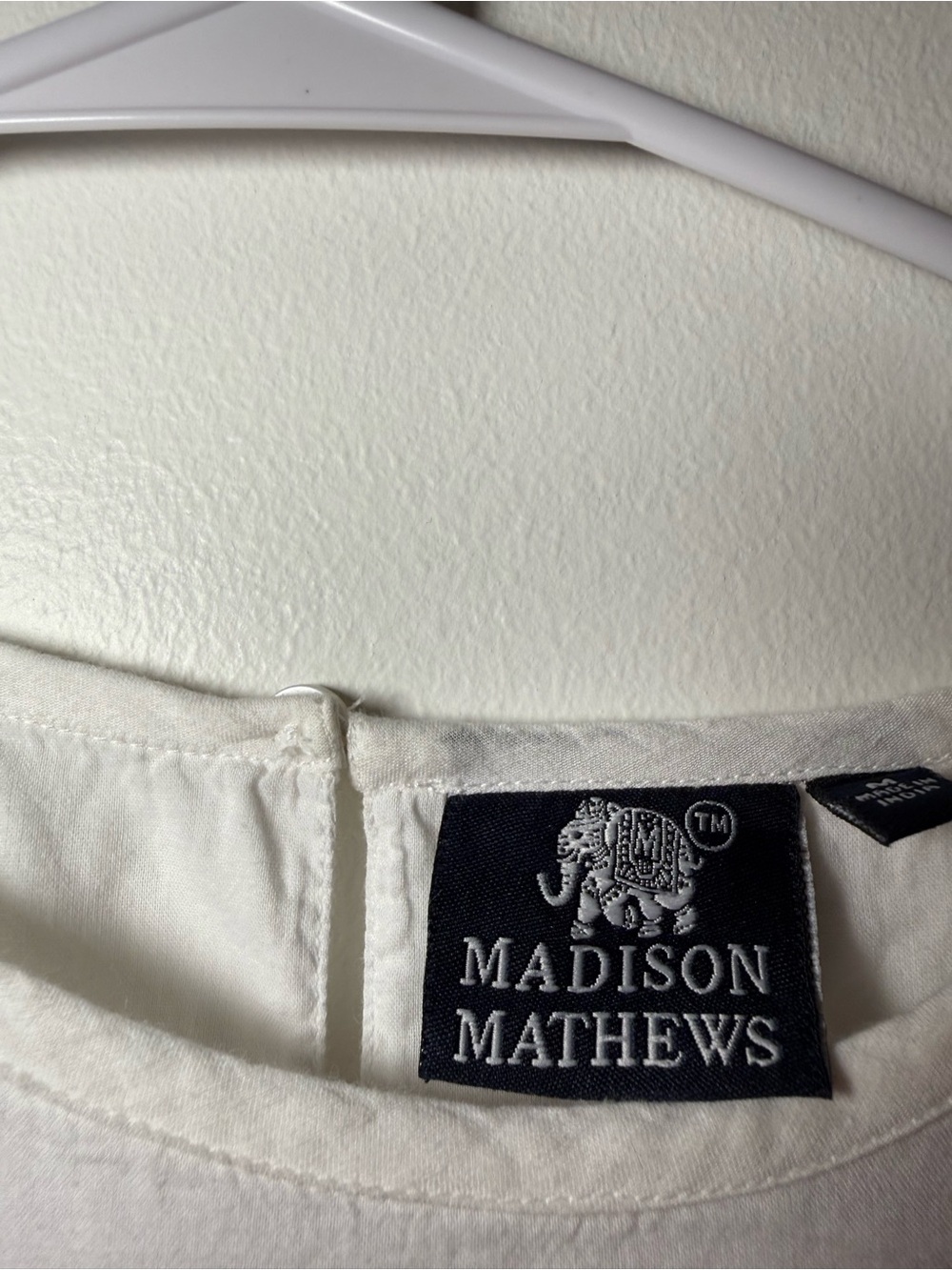 Madison Mathews Anne Maxi Dress White Milos Block Print Size Medium - Picture 6 of 10